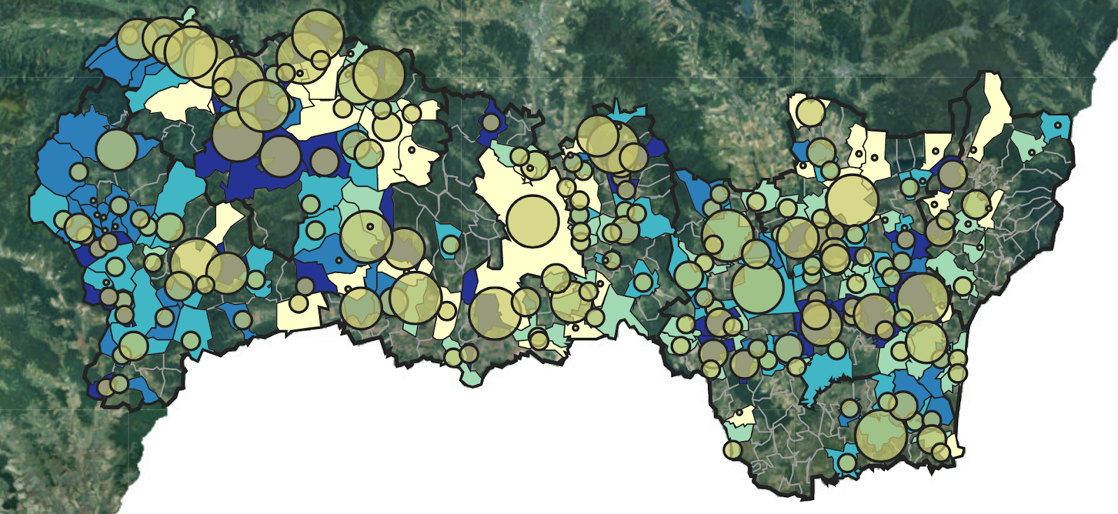 Mapové výstupy z Atlasu rómskych komunít v Košickom kraji