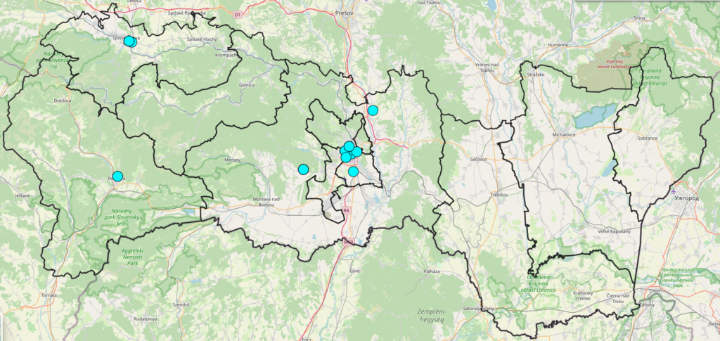 Pracovné ponuky v mapovej aplikácii