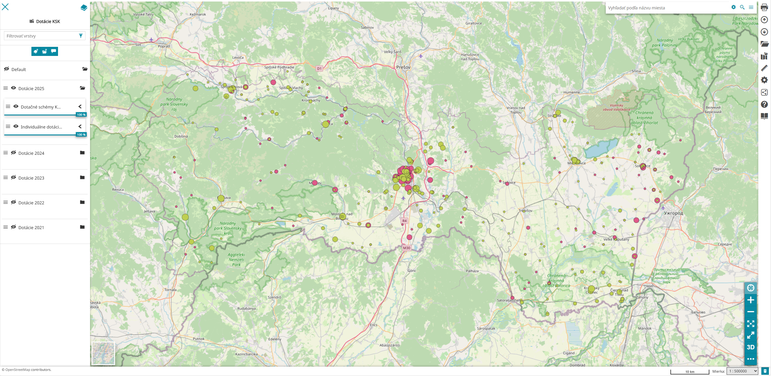 Dotácie v Košickom kraji v roku 2025